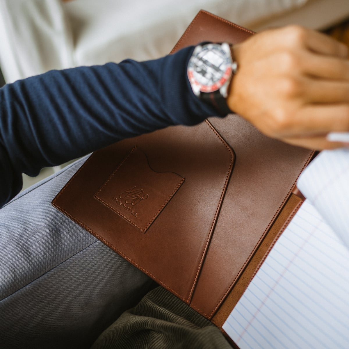 Leather Letter Pad Holder Handmade Letter Note Pad Holder Frank